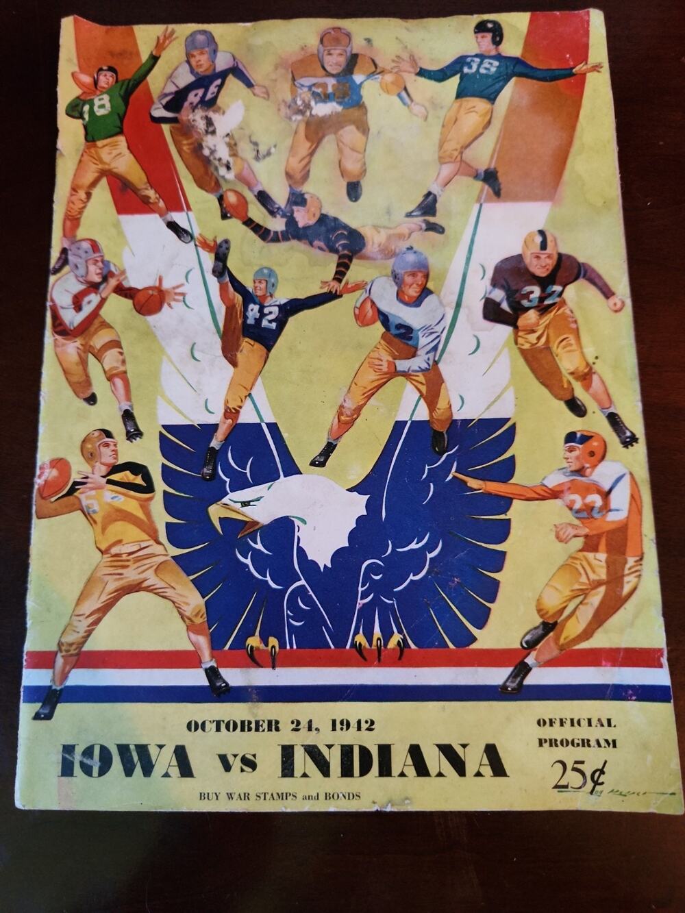 1942 College Football Vintage Program Iowa vs. Indiana Rare Hard To Find